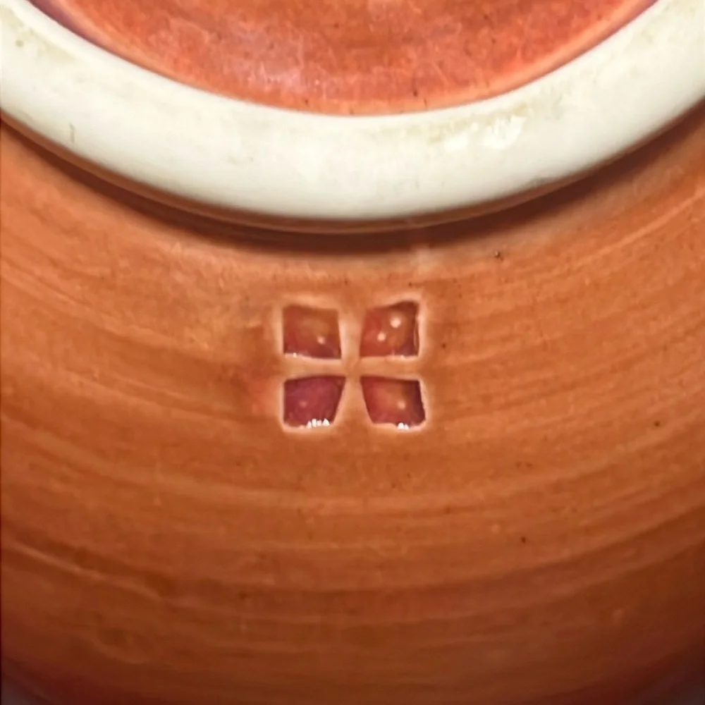 Coral‎ Handmade Pottery Star Cutout Flower Vase